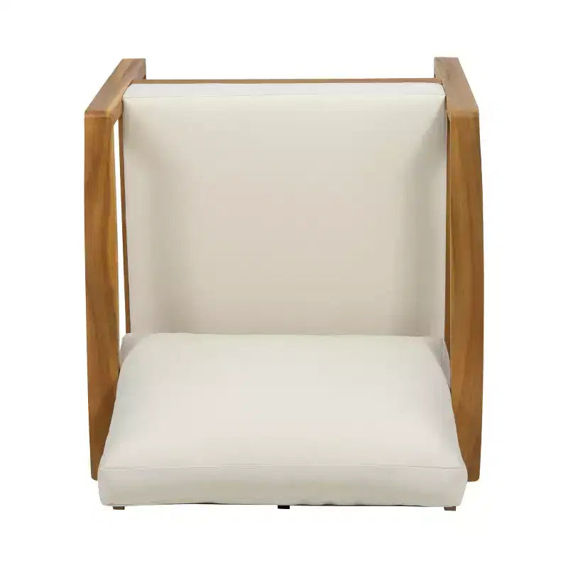 Fauteuil de club d'extérieur Samwell en bois d'acacia avec coussin Christopher Knight Home