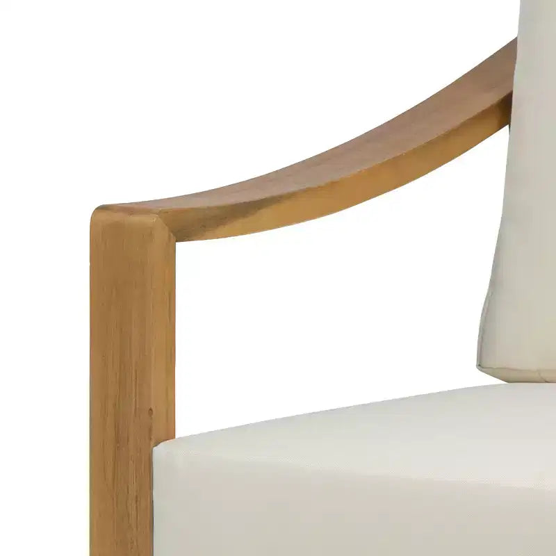 Fauteuil de club d'extérieur Samwell en bois d'acacia avec coussin Christopher Knight Home