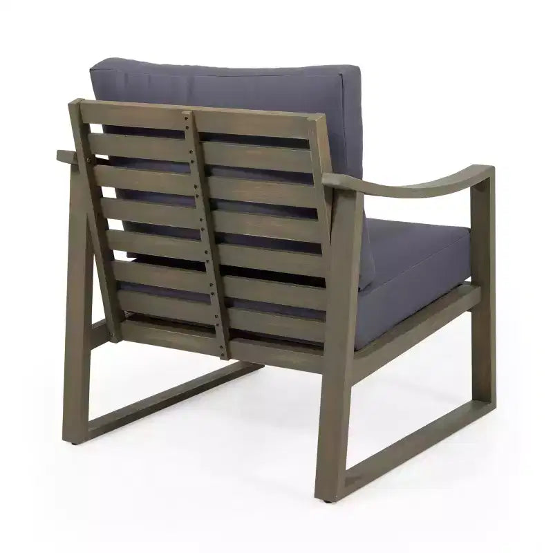Fauteuil de club d'extérieur Samwell en bois d'acacia avec coussin Christopher Knight Home
