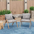 Christopher Knight Home Kaia Patio Modern Metal & Rattan Upholstered Accent Chairs with Faux Wood Finish (Set of 2)