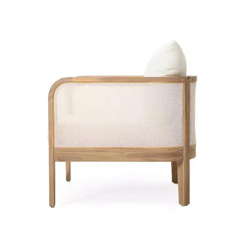 Christopher Knight Home Larci Fauteuil de jardin moderne en acacia avec coussins, beige/teck