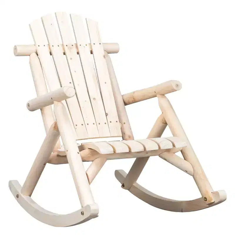 Karl Home | Natural Wood Patio Rocking Chair