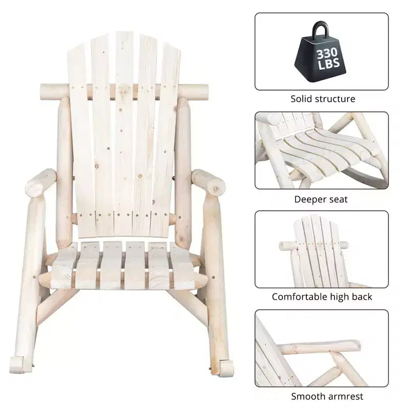 Karl Home | Fauteuil à bascule de patio en bois naturel