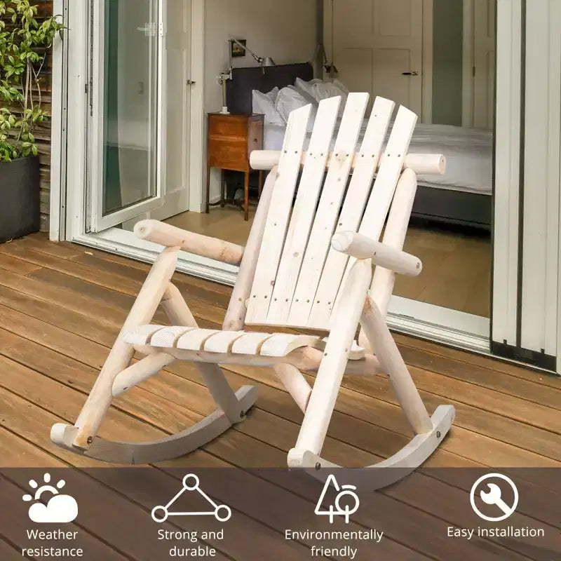 Karl Home | Fauteuil à bascule de patio en bois naturel