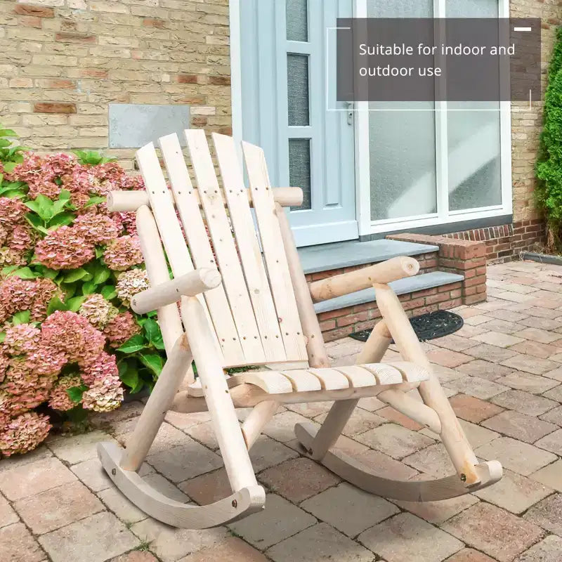 Karl Home | Fauteuil à bascule de patio en bois naturel