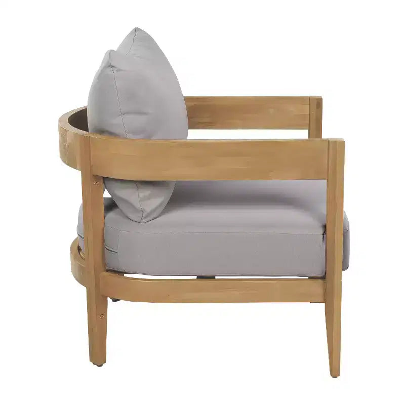 Christopher Knight Home Brooklyn Chaises de club d'extérieur en bois d'acacia avec coussins (lot de 2)