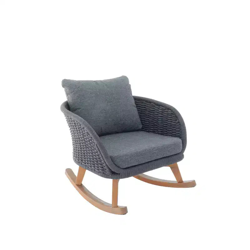 Christopher Knight Home Hattie Fauteuil à bascule contemporain en rotin et bois d'acacia avec coussin