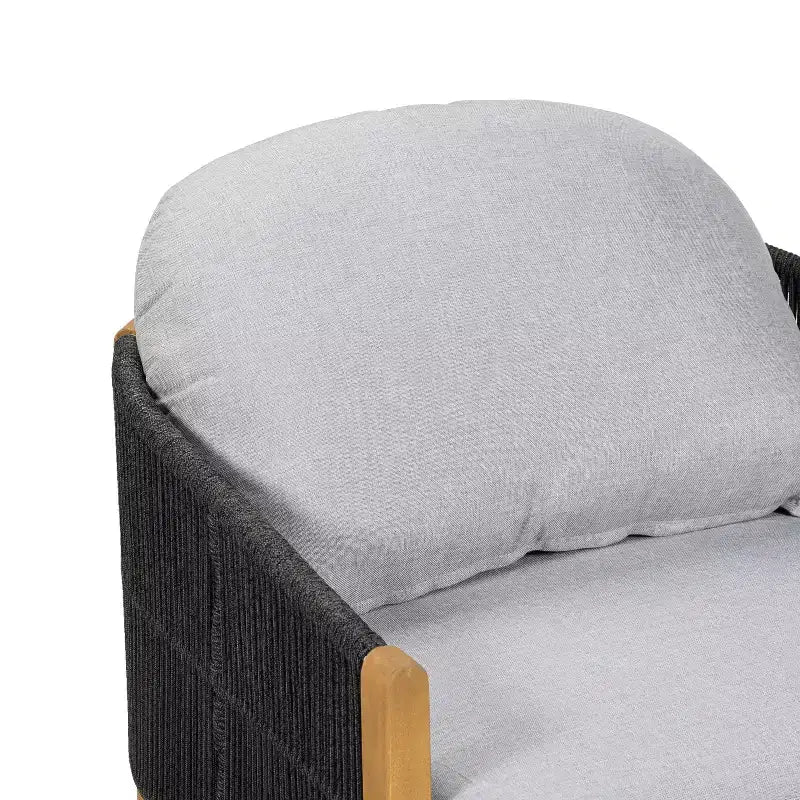 Christopher Knight Home Tatum Fauteuil de jardin en bois d'acacia avec dossier en corde tressée et coussins