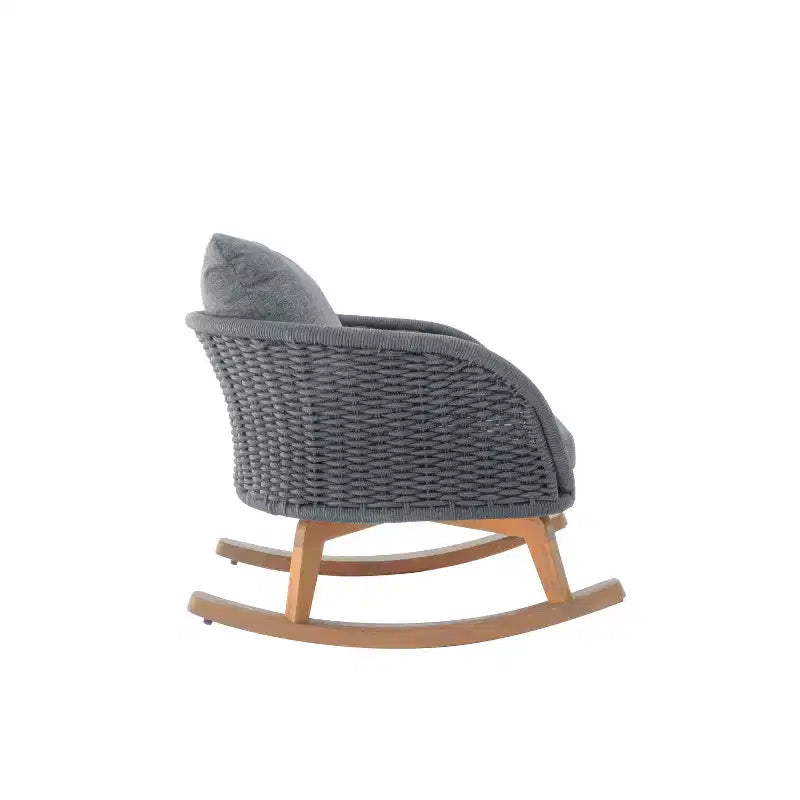 Christopher Knight Home Hattie, fauteuil à bascule contemporain en rotin et bois d'acacia avec coussin (lot de 2)