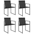 vidaXL Patio Chairs 4 pcs Black Steel and Textilene