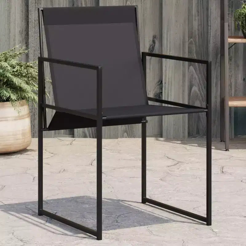 vidaXL Chaises de jardin 4 pcs Noir Acier et textilène