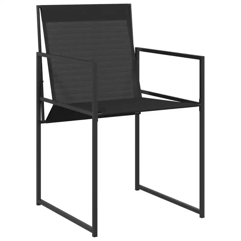 vidaXL Chaises de jardin 4 pcs Noir Acier et textilène