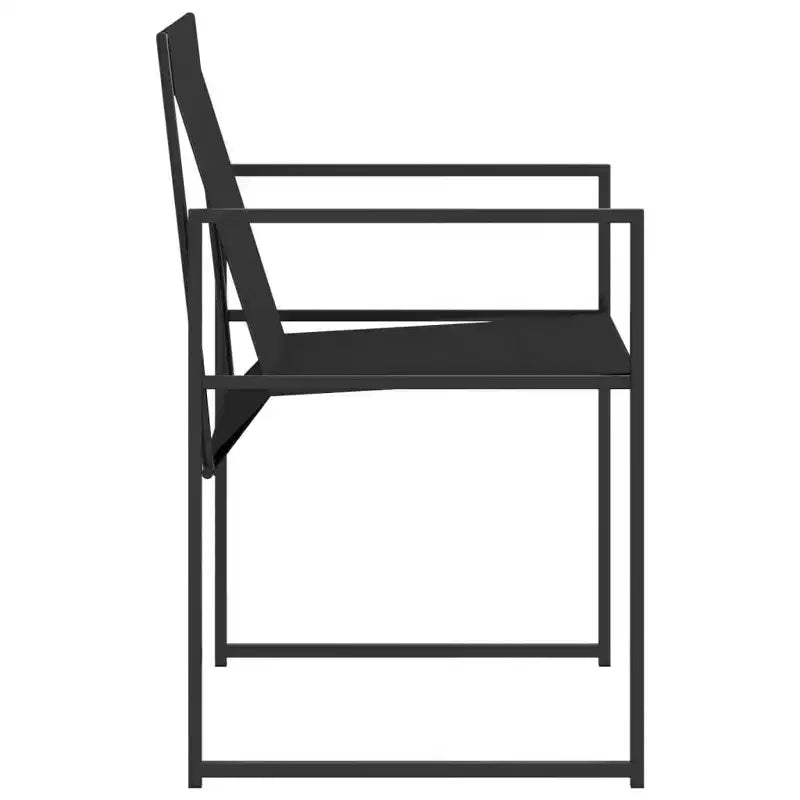 vidaXL Chaises de jardin 4 pcs Noir Acier et textilène