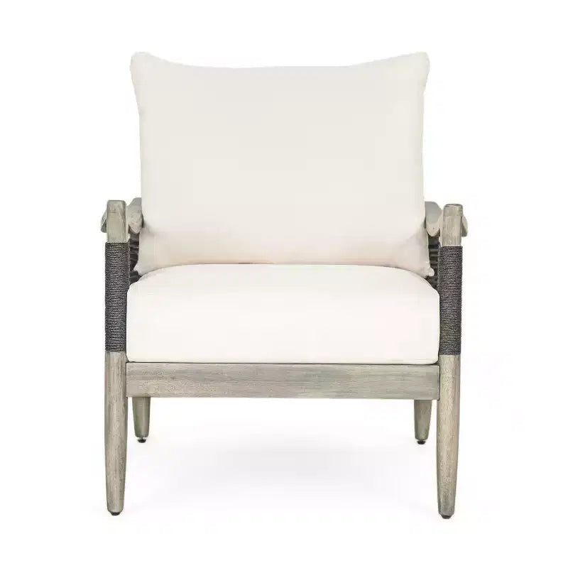 Christopher Knight Home Amos - Chaises de club d'extérieur en bois d'acacia et corde tressée avec coussin épais (lot de 2)