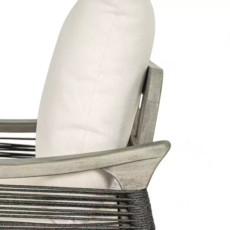 Christopher Knight Home Amos - Chaises de club d'extérieur en bois d'acacia et corde tressée avec coussin épais (lot de 2)