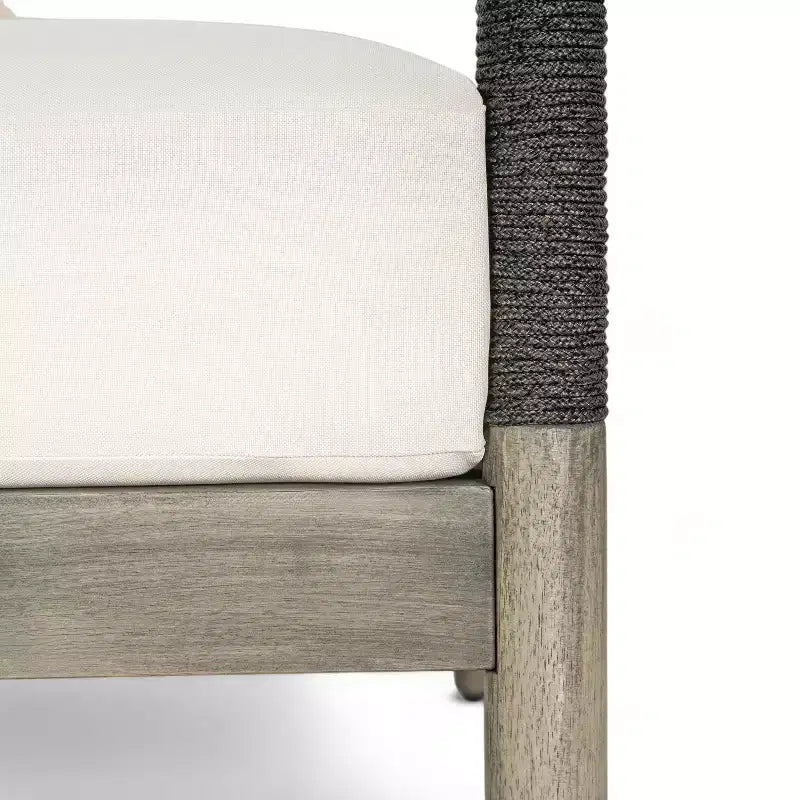 Christopher Knight Home Amos - Chaises de club d'extérieur en bois d'acacia et corde tressée avec coussin épais (lot de 2)