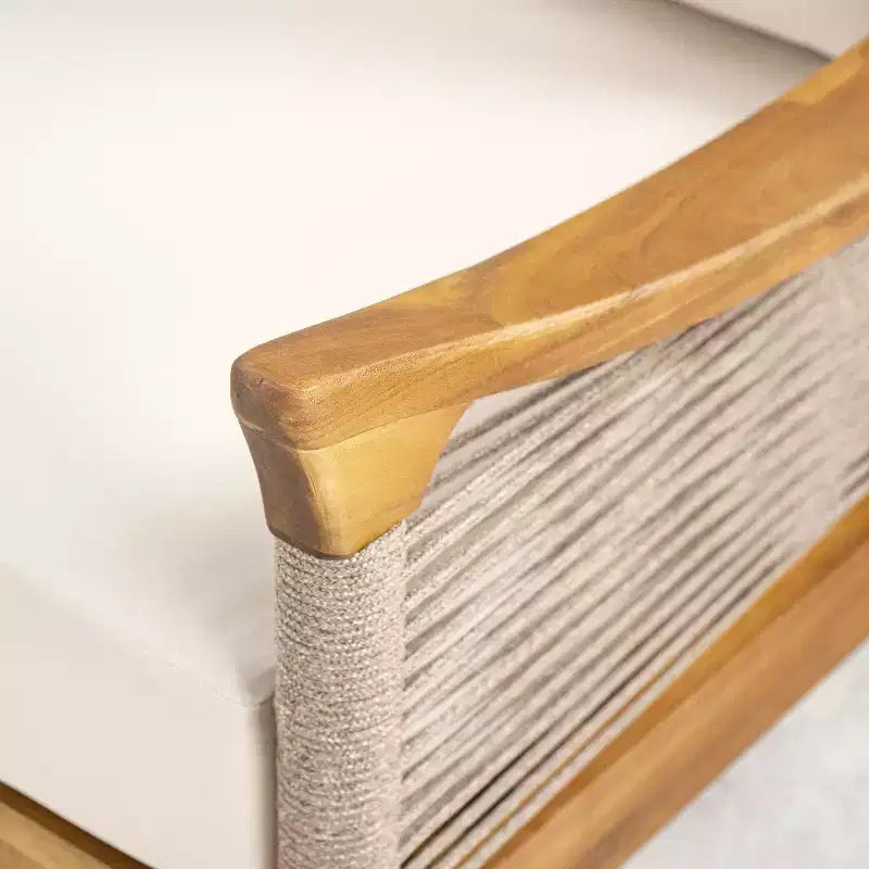 Christopher Knight Home Amos - Chaises de club d'extérieur en bois d'acacia et corde tressée avec coussin épais (lot de 2)