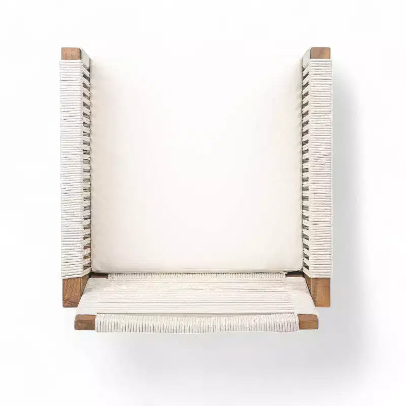 Okak Chaises d'appoint d'extérieur Bohème en Acacia Chaises de salle à manger en corde tressée,Lot de 2,Fauteuils de patio avec coussin lavable pour le jardin,Charge maximale 180 kg