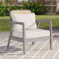 Fauteuils d'appoint d'extérieur style bohème Okak Fauteuils club rembourrés, ensemble de 1/2, siège de conversation en acacia pour patio, véranda, jardin et arrière-cour, 180 kg max.