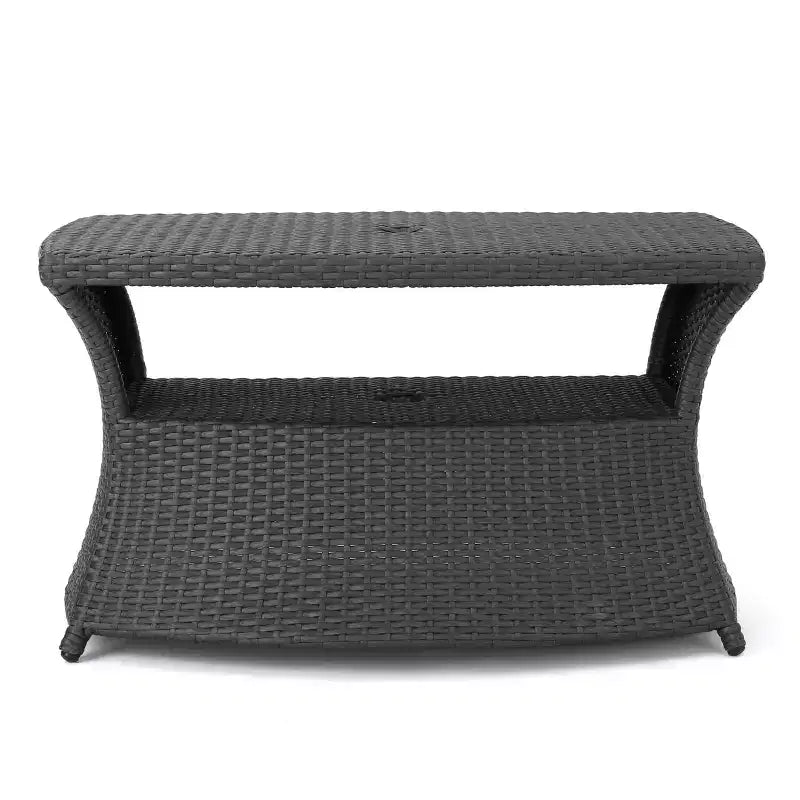 Christopher Knight Home Salem Ensemble de 3 chaises longues réglables en osier avec table d'appoint