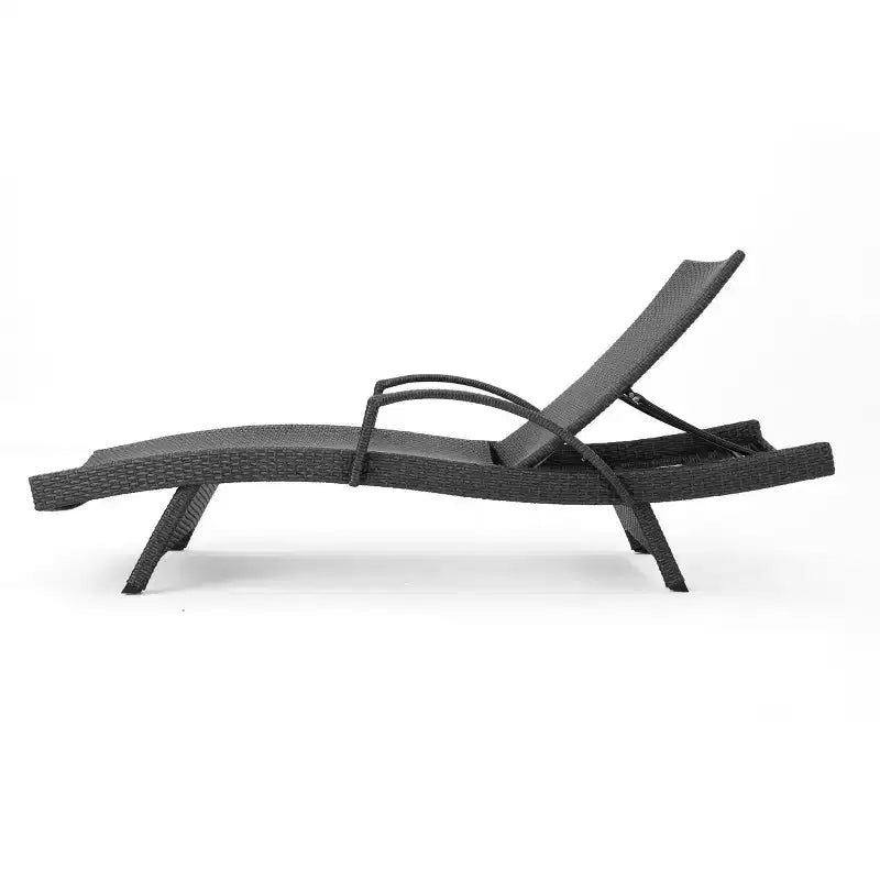 Christopher Knight Home Salem Ensemble de 3 chaises longues réglables en osier avec table d'appoint