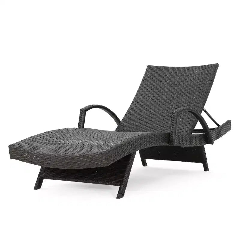 Christopher Knight Home Salem Ensemble de 3 chaises longues réglables en osier avec table d'appoint