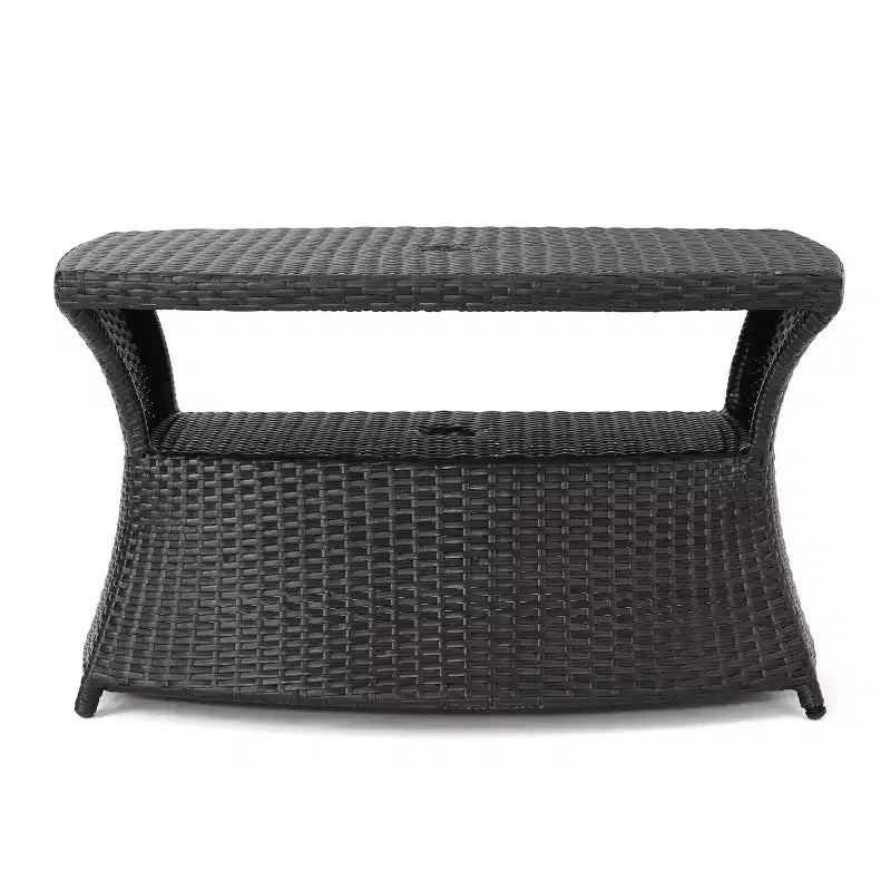 Christopher Knight Home Salem Ensemble de 3 chaises longues réglables en osier avec table d'appoint