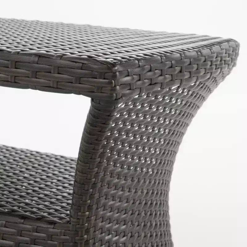 Christopher Knight Home Salem Ensemble de 3 chaises longues réglables en osier avec table d'appoint