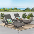 Christopher Knight Home Salem Outdoor 3 Piece Adjustable Wicker Chaise Lounge Set with Side Table