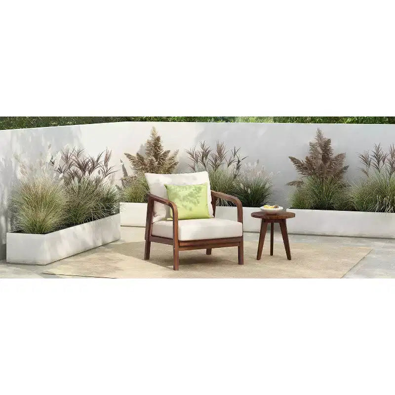 Okak 16 Fauteuil d'extérieur Bohème Chaise de Club en Acacia avec Dossier Tressé, Lot de 1/2, Fauteuil de Salon de Jardin pour Porche, Jardin, Cour Arrière, 180 kg Max