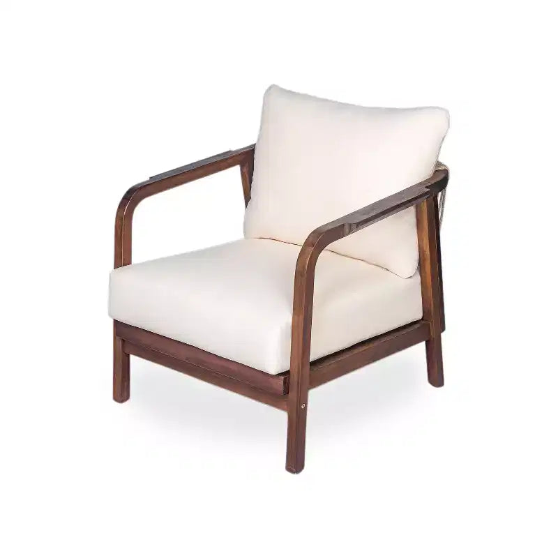 Okak 16 Fauteuil d'extérieur Bohème Chaise de Club en Acacia avec Dossier Tressé, Lot de 1/2, Fauteuil de Salon de Jardin pour Porche, Jardin, Cour Arrière, 180 kg Max