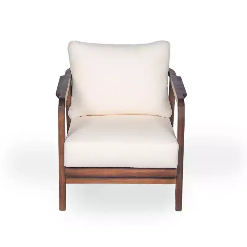 Okak 16 Fauteuil d'extérieur Bohème Chaise de Club en Acacia avec Dossier Tressé, Lot de 1/2, Fauteuil de Salon de Jardin pour Porche, Jardin, Cour Arrière, 180 kg Max