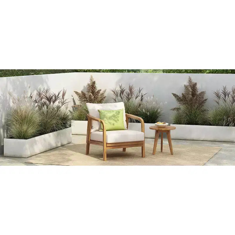 Okak 16 Fauteuil d'extérieur Bohème Chaise de Club en Acacia avec Dossier Tressé, Lot de 1/2, Fauteuil de Salon de Jardin pour Porche, Jardin, Cour Arrière, 180 kg Max
