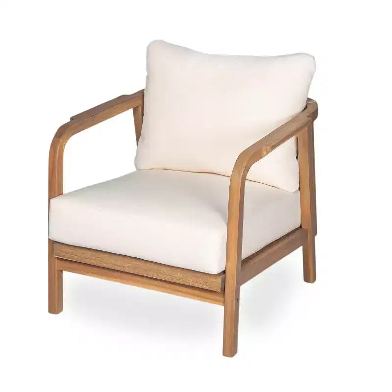 Okak 16 Fauteuil d'extérieur Bohème Chaise de Club en Acacia avec Dossier Tressé, Lot de 1/2, Fauteuil de Salon de Jardin pour Porche, Jardin, Cour Arrière, 180 kg Max
