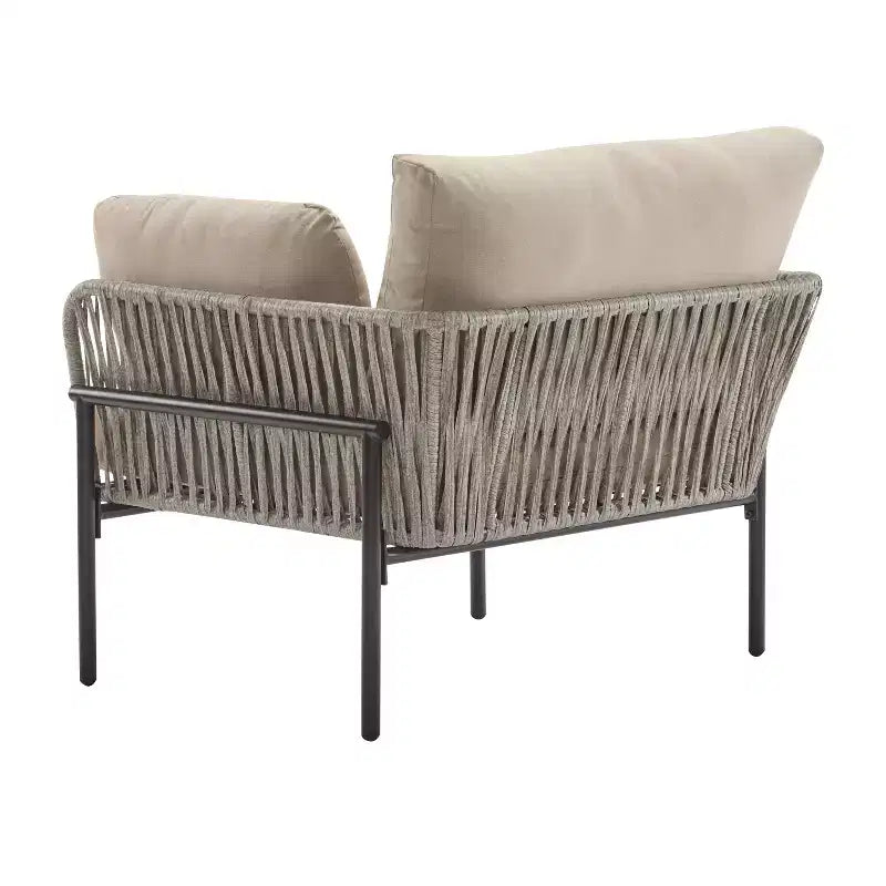 Fauteuils d'appoint de patio modernes Okak 36 l x 17 H avec larges accoudoirs et 2 oreillers supplémentaires, lot de 1 ou 2, fauteuils de club d'extérieur pour porche, jardin et arrière-cour