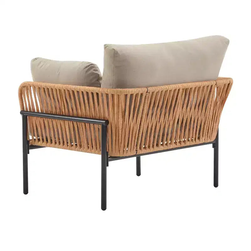 Fauteuils d'appoint de patio modernes Okak 36 l x 17 H avec larges accoudoirs et 2 oreillers supplémentaires, lot de 1 ou 2, fauteuils de club d'extérieur pour porche, jardin et arrière-cour