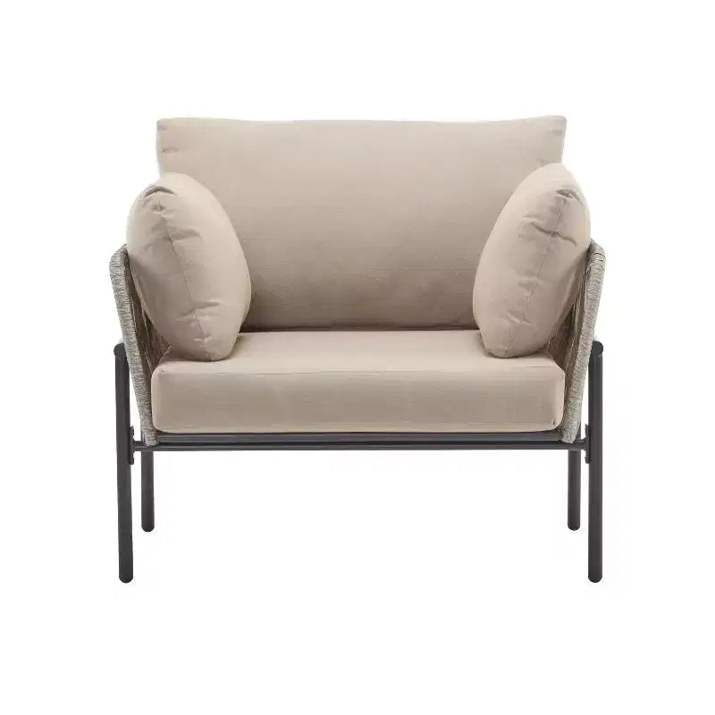 Fauteuils d'appoint de patio modernes Okak 36 l x 17 H avec larges accoudoirs et 2 oreillers supplémentaires, lot de 1 ou 2, fauteuils de club d'extérieur pour porche, jardin et arrière-cour