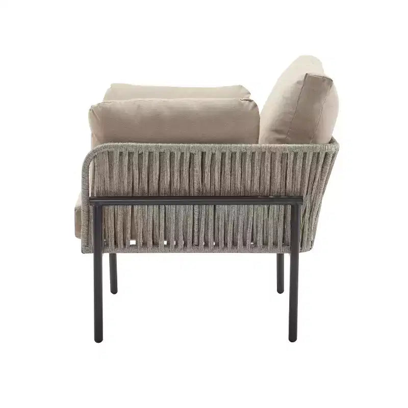 Fauteuils d'appoint de patio modernes Okak 36 l x 17 H avec larges accoudoirs et 2 oreillers supplémentaires, lot de 1 ou 2, fauteuils de club d'extérieur pour porche, jardin et arrière-cour