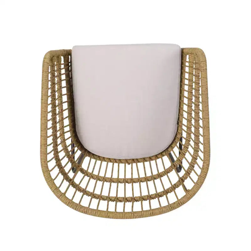 Okak 16 Chaises d'appoint de patio industrielles Boho avec coussin, lot de 2, chaises de salle à manger en rotin tressé d'extérieur, sièges de mobilier de patio modernes
