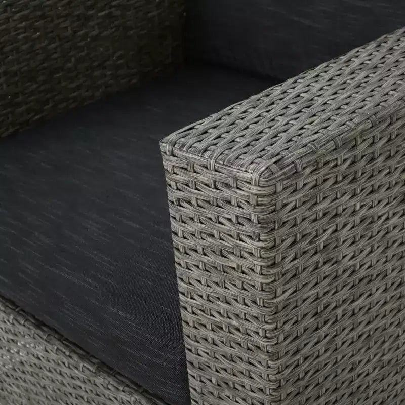 Fauteuils d'appoint pivotants Okak 360 pour terrasse, fauteuils d'extérieur en rotin PE avec base en fer et dossier rembourré, sièges de mobilier de terrasse, individuel, marron/beige