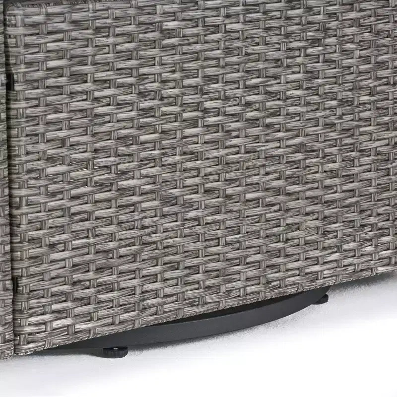 Fauteuils d'appoint pivotants Okak 360 pour terrasse, fauteuils d'extérieur en rotin PE avec base en fer et dossier rembourré, sièges de mobilier de terrasse, individuel, marron/beige