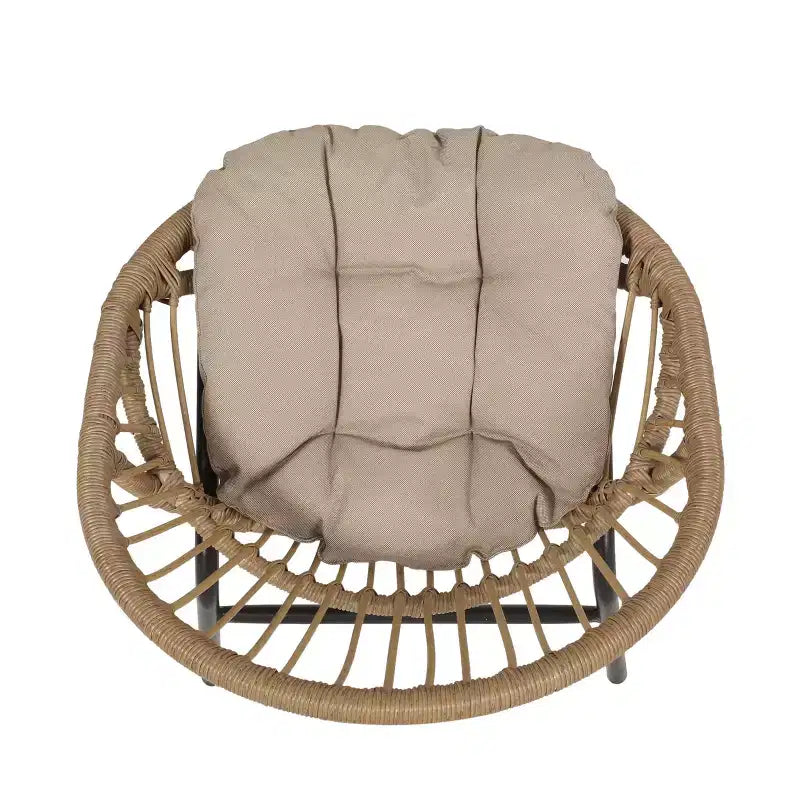 Okak 17 Chaises d'appoint élégantes en osier et rotin avec dossier incurvé, lot de 2, chaises de loisirs ergonomiques pour véranda, jardin et cour arrière, 180 kg max.