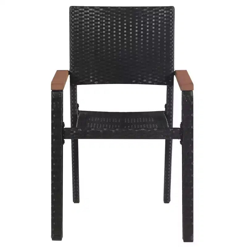 vidaXL Chaises de jardin 2 pcs Résine tressée Noir