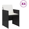 vidaXL Patio Chairs with Cushions - Black Poly Rattan Steel Frame | Outdoor Furniture Set for Garden/Patio
