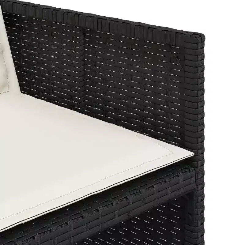 vidaXL Chaises de jardin avec coussins - Rotin synthétique noir et cadre en acier | Ensemble de mobilier d'extérieur pour jardin/patio