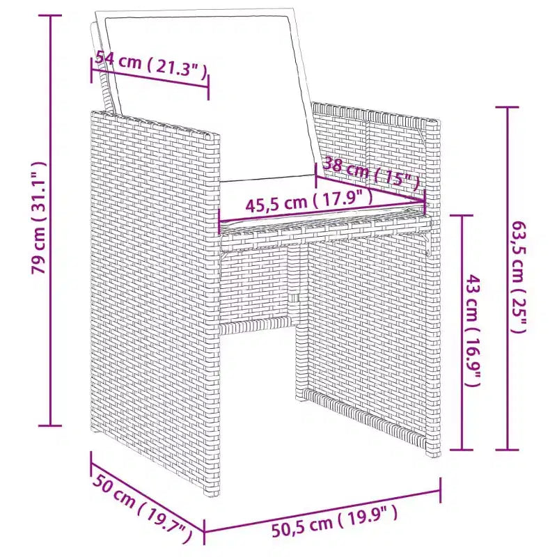 vidaXL Chaises de jardin avec coussins - Rotin synthétique noir et cadre en acier | Ensemble de mobilier d'extérieur pour jardin/patio