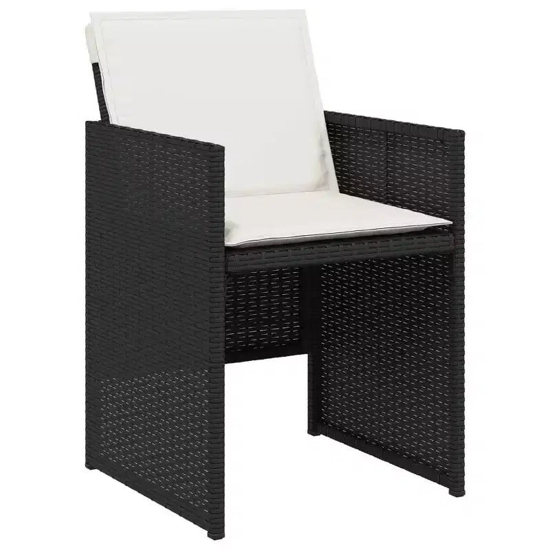 vidaXL Chaises de jardin avec coussins - Rotin synthétique noir et cadre en acier | Ensemble de mobilier d'extérieur pour jardin/patio