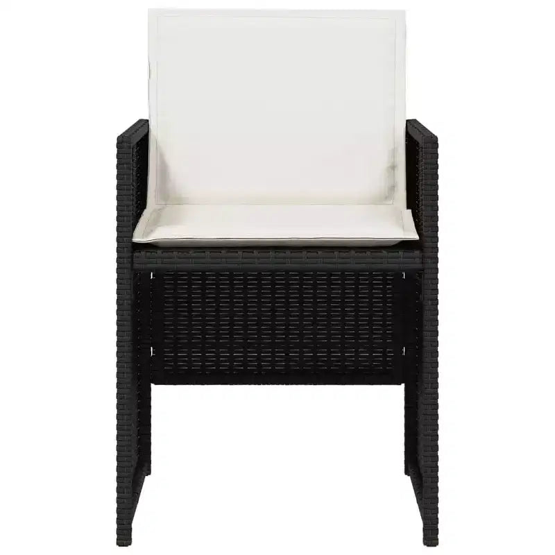 vidaXL Chaises de jardin avec coussins - Rotin synthétique noir et cadre en acier | Ensemble de mobilier d'extérieur pour jardin/patio