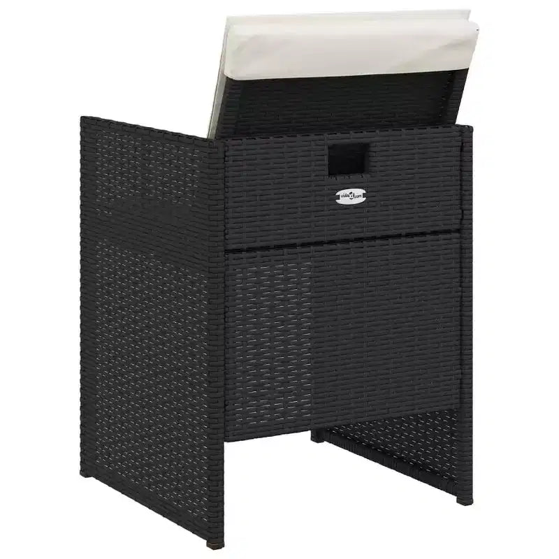 vidaXL Chaises de jardin avec coussins - Rotin synthétique noir et cadre en acier | Ensemble de mobilier d'extérieur pour jardin/patio