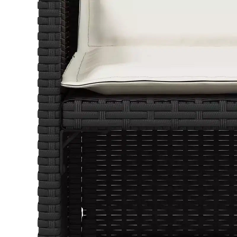 vidaXL Chaises de jardin avec coussins - Rotin synthétique noir et cadre en acier | Ensemble de mobilier d'extérieur pour jardin/patio
